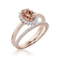 thumbnail image 3 of Beautiful Minimalist 2.00 Carat Oval Cut Morganite And Diamond Moissanite Engagement Ring, Classic Halo Wedding Ring, One Matching Band in 10k Solid Rose Gold Band, Gift For Her, Promise Ring, 3 of 3