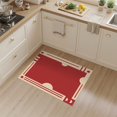 thumbnail image 2 of ODIKA 3'x5' Washable Throw Rug Red Beige Geometric Elegance with Accents Classic Symmetrical Design, Art for Entryway, Kitchen, Mudroom, Stain Resistant, Low Profile, Non-Slip, 2 of 7