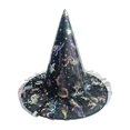 thumbnail image 4 of EliteGoogv Kids Halloween Witch Hat Wide Brim Pointed Hat Printed Pattern Mesh Decor Party Hat for Children, 4 of 4