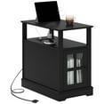 Side Table with Charging Station, Narrow End Table with USB