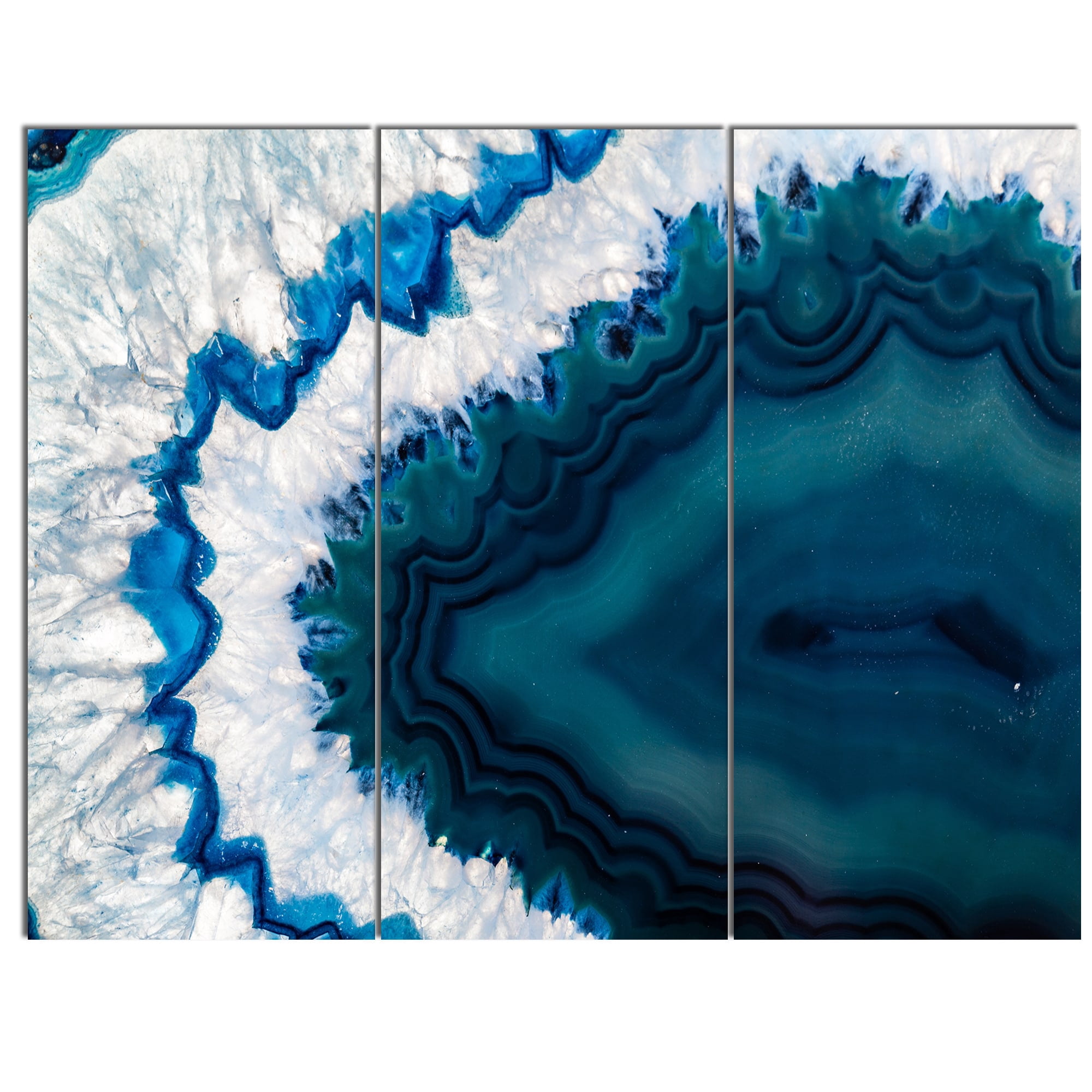 Designart 'Blue Brazilian Geode ' Abstract Canvas Wall Art Print
