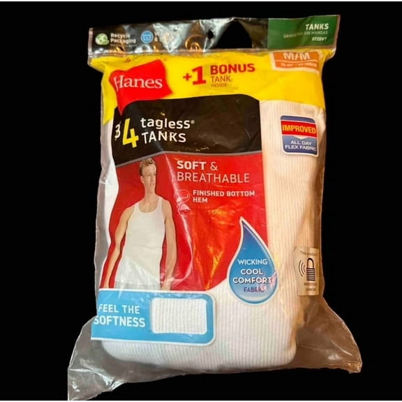 4pk White A-shirt Medium