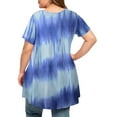 thumbnail image 3 of Gvmfive Women Plus Size Gradient Print Short Sleeve Tunic Blouse Tops V Neck Swing Shirts, 3 of 6
