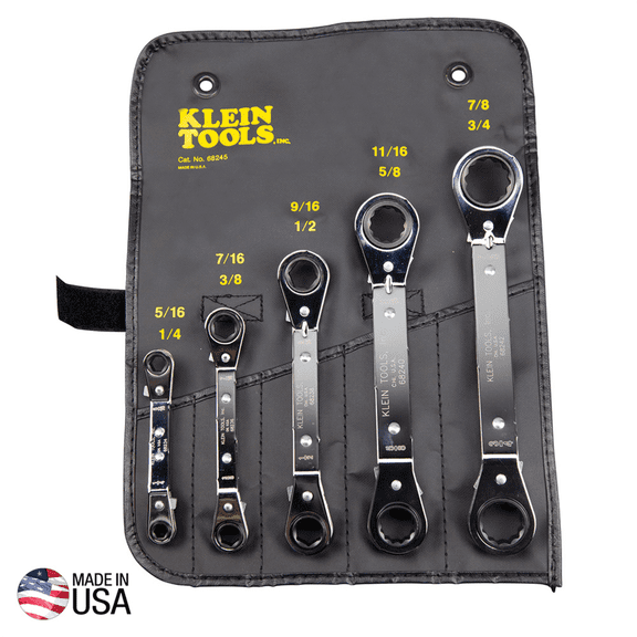 Klein Tools Reversible Ratcheting Box Wrench Set, 5-Piece