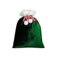 thumbnail image 5 of Christmas Green Velvet Gift Bag Santa Claus Gift Backpack Gift Packaging Bag Drawstring, 5 of 5