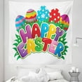 thumbnail image 1 of Easter Tapestry, Cartoon Style Ornamental Eggs Polka Dots Flowers and Stripes Happy Words, Fabric Wall Hanging Decor for Bedroom Living Room Dorm, 5 Sizes, Multicolor, by Ambesonne, 1 of 1