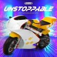 thumbnail image 3 of Floseru 49cc 2-Stroke Pocket Rocket Bike, Gas Powered Mini Motorcycle with Dual Disc Brakes, Kids Ride-On Pocket Motorbike, Racing Mini Bike with Dual Headlights, 11 Inch Wheels Outdoor Scooter, 3 of 10