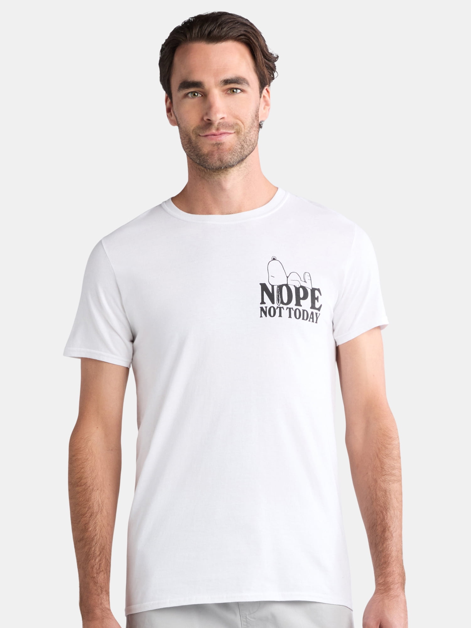 Peanuts Snoopy Men’s & Big Men’s Graphic Tee Shirt Chillin Nope Not Today, 2-Pack, Sizes S-3XL