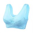 thumbnail image 1 of Women Seamless Lace Sports Bras Cross Front Side Buckle Lounge Bra Yoga Workout Activewear，Blue M, 1 of 10