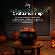 Union Products 55120 12 Inch Plastic Witch Cauldron Spooky Halloween Decoration, Black