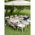 thumbnail image 4 of Outdoor Tablecloth with Umbrella Hole for Patio/Picnic/Party/Camping, Vintage Blue Floral Waterproof Table Cloth Rectangle Table Cover Washable, Butterflies Watercolor Flower Tan (52"x 70"), 4 of 8