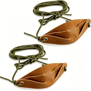 BESTSKY 2pcs Leather Shepherd Sling Handmade Paracord Shepherds Old Fashioned Slingshot Tennis Ball Thrower for Outdoor Sports Recreation