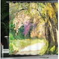 thumbnail image 4 of Ambesonne Landscape Shower Curtain, Spring Park Walkway, 69"Wx70"L, Multicolor, 4 of 5