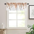 thumbnail image 3 of Curtain Valance for Windows Fall Orange Eucalyptus Leaf Rod Pocket Valance Window Treatments Plant Leaves with Floral Short Curtains for Kitchen Windows Bathroom Bedroom 54 x 18 inch, 3 of 6