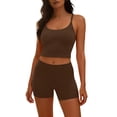 thumbnail image 6 of Plus Size Fashion for Women Summer Sleeveless Cross Back Tank Top and Legging Matching Set Yoga Gym Outfits, 6 of 8