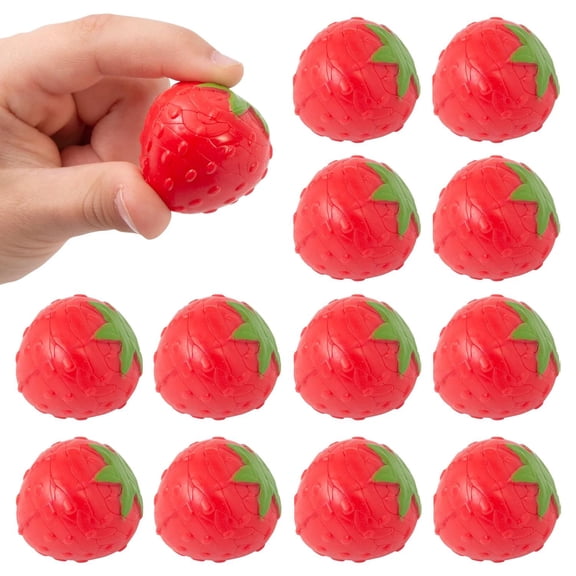 1 1/4" Mini Love in Bloom Strawberry-Shaped Bouncy Balls - 12 Pc.
