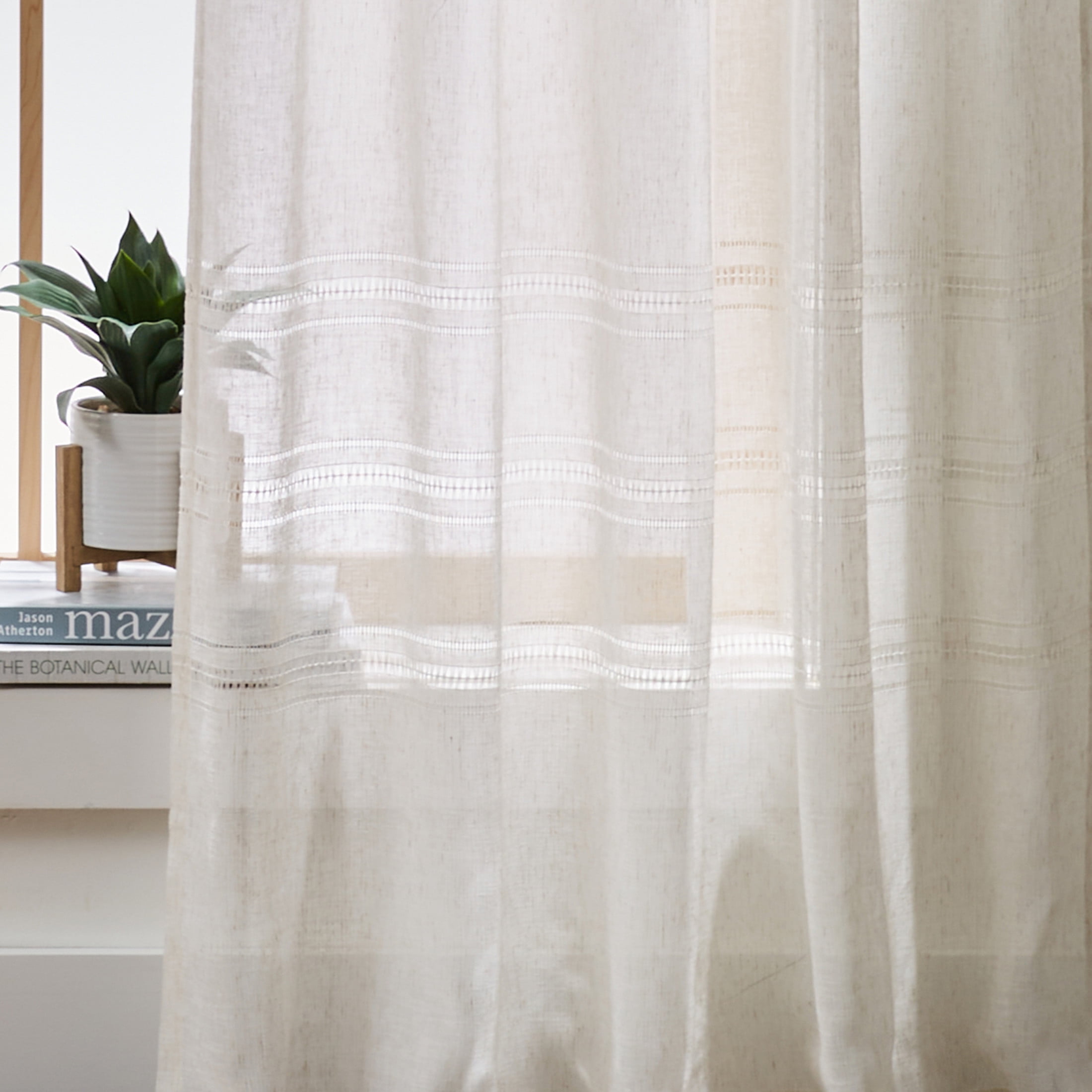 Better Homes & Gardens Specialty Stitch Single Curtain Panel, Vanilla Dream, 50" W x 95" L