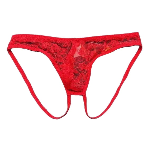 Men's Breathable Lace Printed Thong