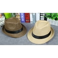thumbnail image 6 of Straw Beach Fedora Hat for Men - UV Protection Wide Brimmed Sun Hat - Panama Summer Outdoor Cap, 6 of 9