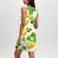thumbnail image 4 of Vestido de dormir largo para mujer, moderno, informal, estampado, con bolsillos, sin mangas, con cuello de jardín, 4 of 8