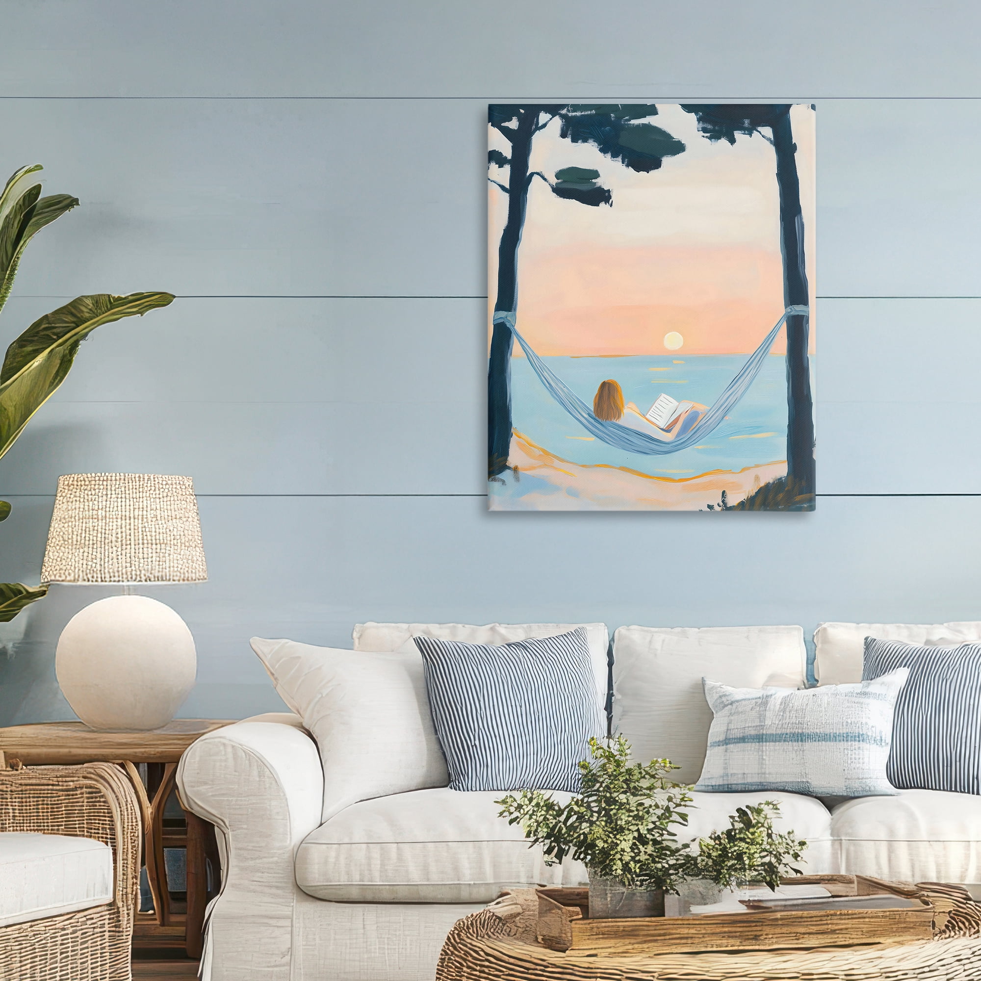 Stupell Industries Reading At Sunset in Hammock Canvas Wall Art, design by The Prints Vibe