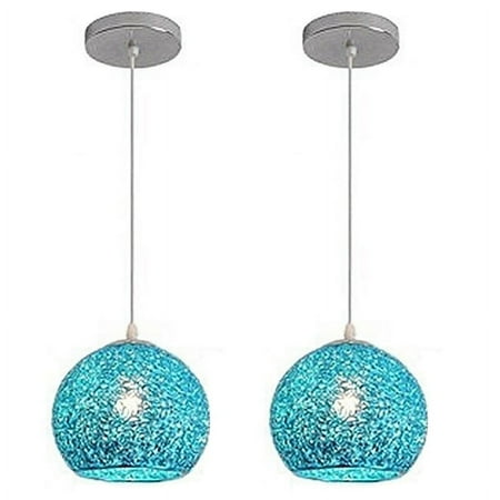 

2X Kitchen Pendant Light Bedroom Ceiling Lights Hotel Lamp Blue Chandelier Lighting