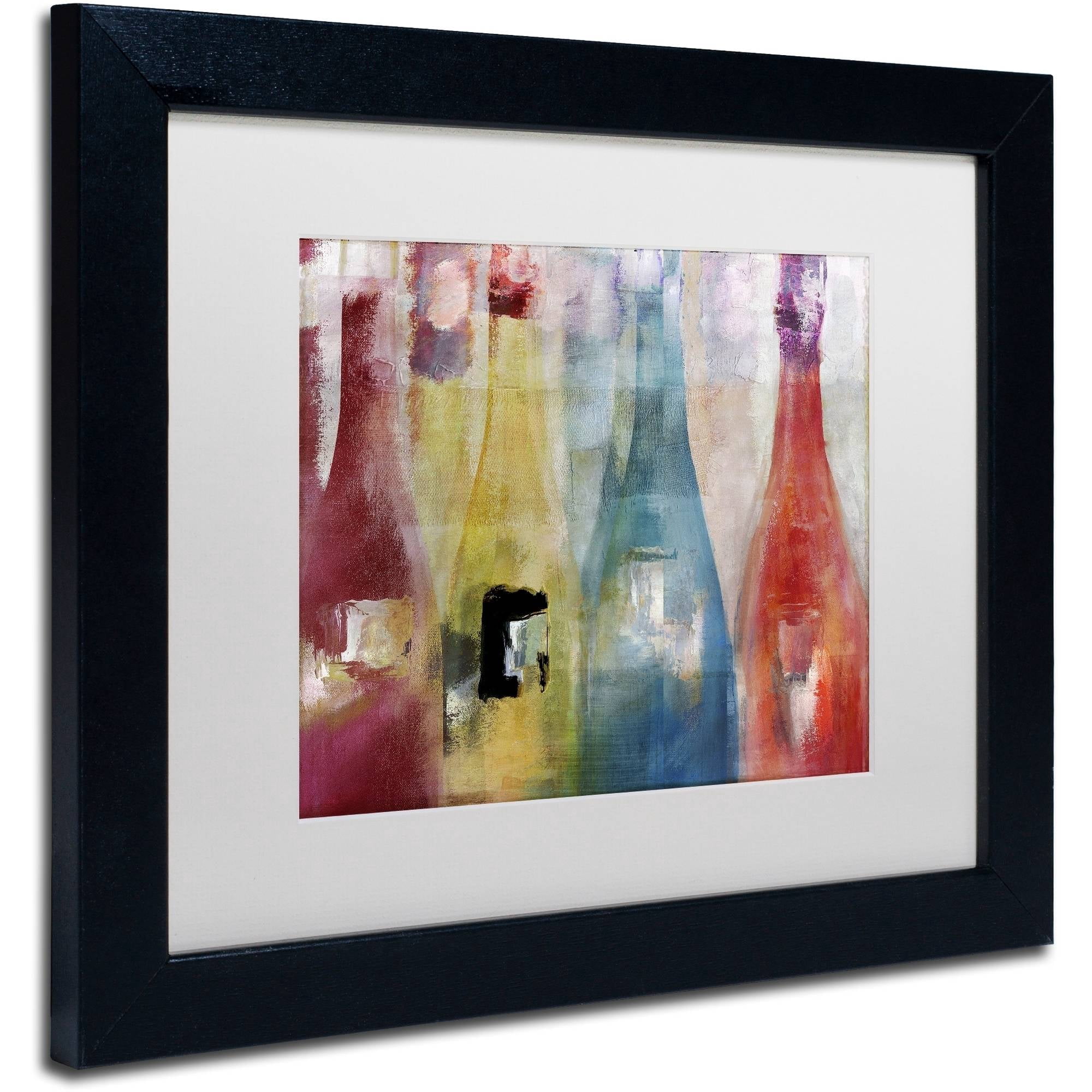 Trademark Fine Art "Bouteilles II" Canvas Art by Color Bakery White Matte, Black Frame