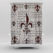Southern Pride Fleur De Lis Fabric Shower Curtain Lily Bathroom Accessories French Country Home Decor
