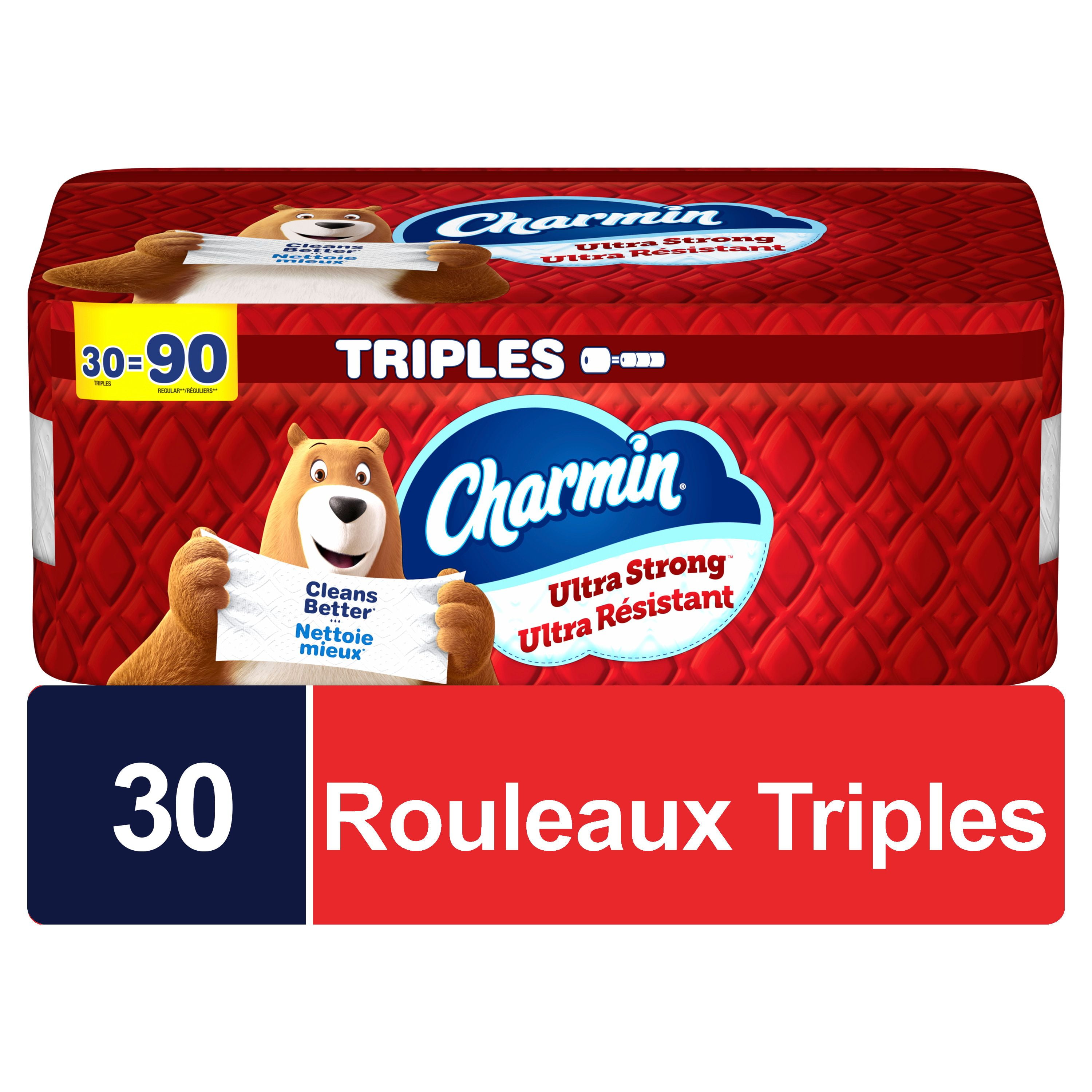 Charmin Toilet Paper Ultra Strong, 30 Triple Rolls = 90 Regular Rolls, 2-ply Bath Tissue, 30CT