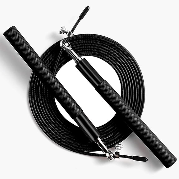 Speed Jump Rope with 360° Swivel Ball Bearings, Adjustable Steel Coated Rope & Aluminum Anti-Slip Handles for Fitness, Boxing, and Sports Training - Suitable for Kids & Adults