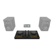 AlphaTheta DDJ-FLX2 Compact 2-Channel DJ Controller with Monitors & Headphones Package