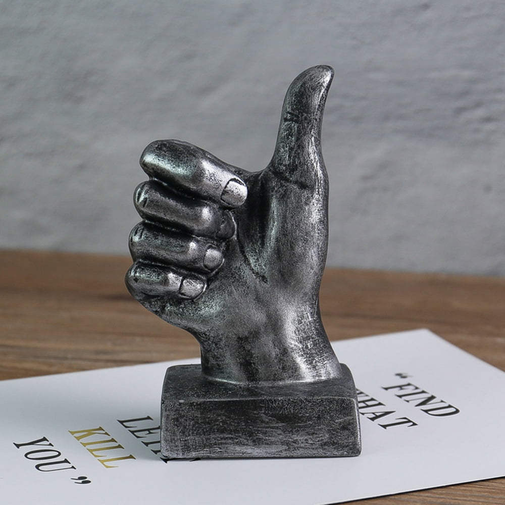 Silver Polyresin Hand Gesture Desk Statues - Gold Thumbs Up Statue ...