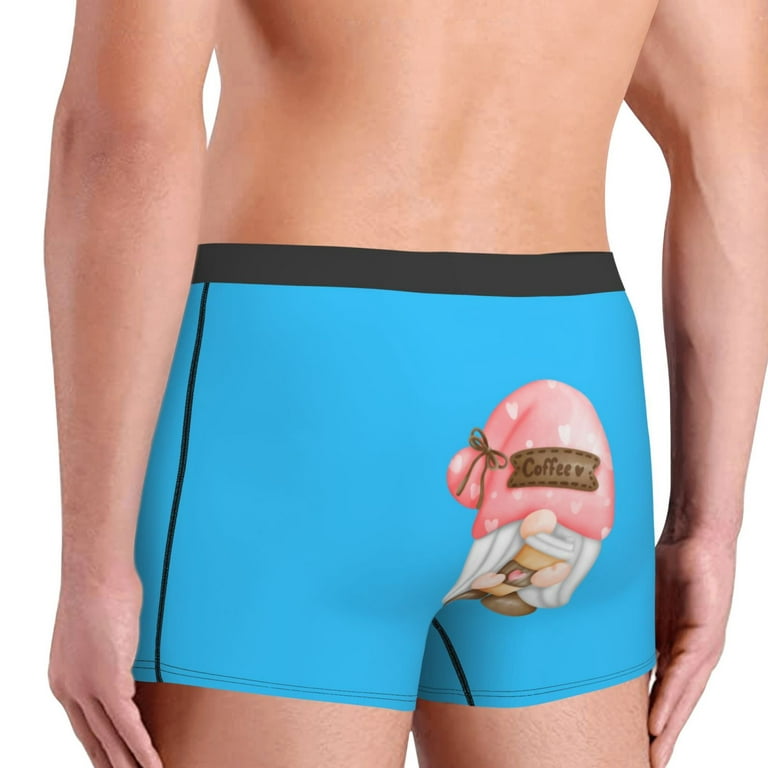 Kll Coffee Gnome,Cute Gnome Men'S Cotton Boxer Briefs Underwear-Small