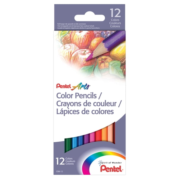 Pentel Colored Pencil Set, 12-Colors