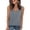 *Gray, variant on ClodeEU Women's Crochet Lace V Neck Sleeveless Button Blouse ,Solid Color Casual Tank Top Beige,Women's Plus L