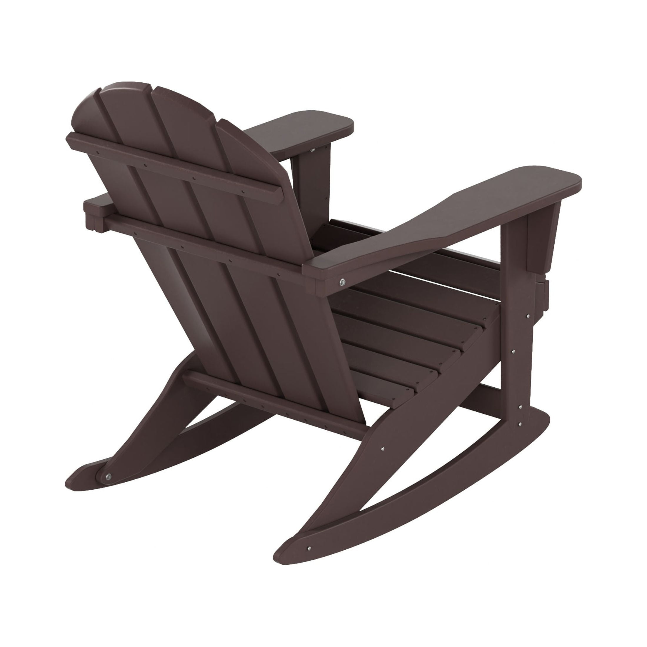 WestinTrends Malibu Outdoor Patio Porch Rocking Adirondack Chair (Set of 4), Dark Brown