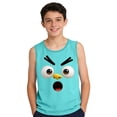 thumbnail image 4 of Xdegoge Big Boys Angry Bird Face Graphic Tank Top Funny Expression Sleeveless Crewneck Summer Active Gym Shirts Kids Breathable Performance Playwear Casual Muscle Tops, 4 of 6