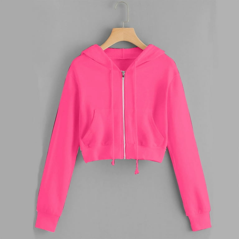 Womens Cropped Zip Up Hoodie Long Sleeve Y2K Crop Womens Cropped Zip Up Hoodie Long Sleeve Y2K Crop