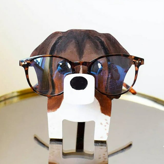 Xihbxyly Marco de Madera para Gafas, Diseño de Animal Tallado a Mano, Organizador de Escritorio Compacto, Almacenamiento Decorativo para Gafas, Joyas y Relojes, Idea de Regalo Única, Tamaño 15 X 15 C
