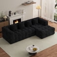 thumbnail image 3 of Wiilayok 120" Boneless Oversized Cloud Couch, Right Facing L-Shaped Chenille Sectional Sofa with Chaise Lounge, Deep Seat Upholstered Living Room Sofa with 4 Pillows, No Assembly, Black, 3 of 9