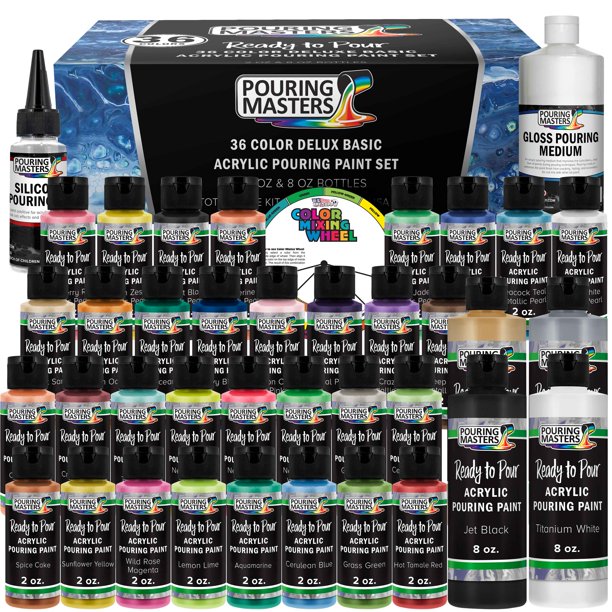 Pouring Masters 36Color Ready to Pour Acrylic Pouring Paint Set with