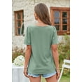 thumbnail image 5 of Purcoar Womens Tops Square Neck Summer Short Sleeve Basic Casual T-Shirts, 5 of 5