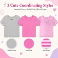 thumbnail image 6 of Btween Active Girls T-Shirts 3 Pack – Short Sleeve Ribbed Crewneck Tees, Soft Stretch Casual Everyday Tops for Girls, 6 of 7