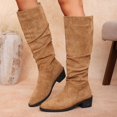 thumbnail image 4 of SACFOF Women's Flat Slouchy Basic Knee High Boot Comfortable Flat Sole, Slip on Detail for Daily Outfits, 4 of 6