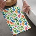 thumbnail image 2 of White Cartoon Dinosaurs Jungle Pattern Bathroom Rugs Mat,Non Slip Microfiber Bathroom Rug,Rubber Backing,Soft Bathroom Mats for Bathroom Floor,Tub and Shower,20x32in(50x80cm), 2 of 5