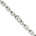 thumbnail image 4 of Auriga 925 Sterling Silver 5.4 mm Beveled Oval Cable Chain Necklace for Women 22", 4 of 6