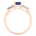 thumbnail image 4 of 1.5 ct Emerald Cut Simulated Tanzanite 3 Stone 18K Rose Gold Womens Engagement Ring, 4 of 5