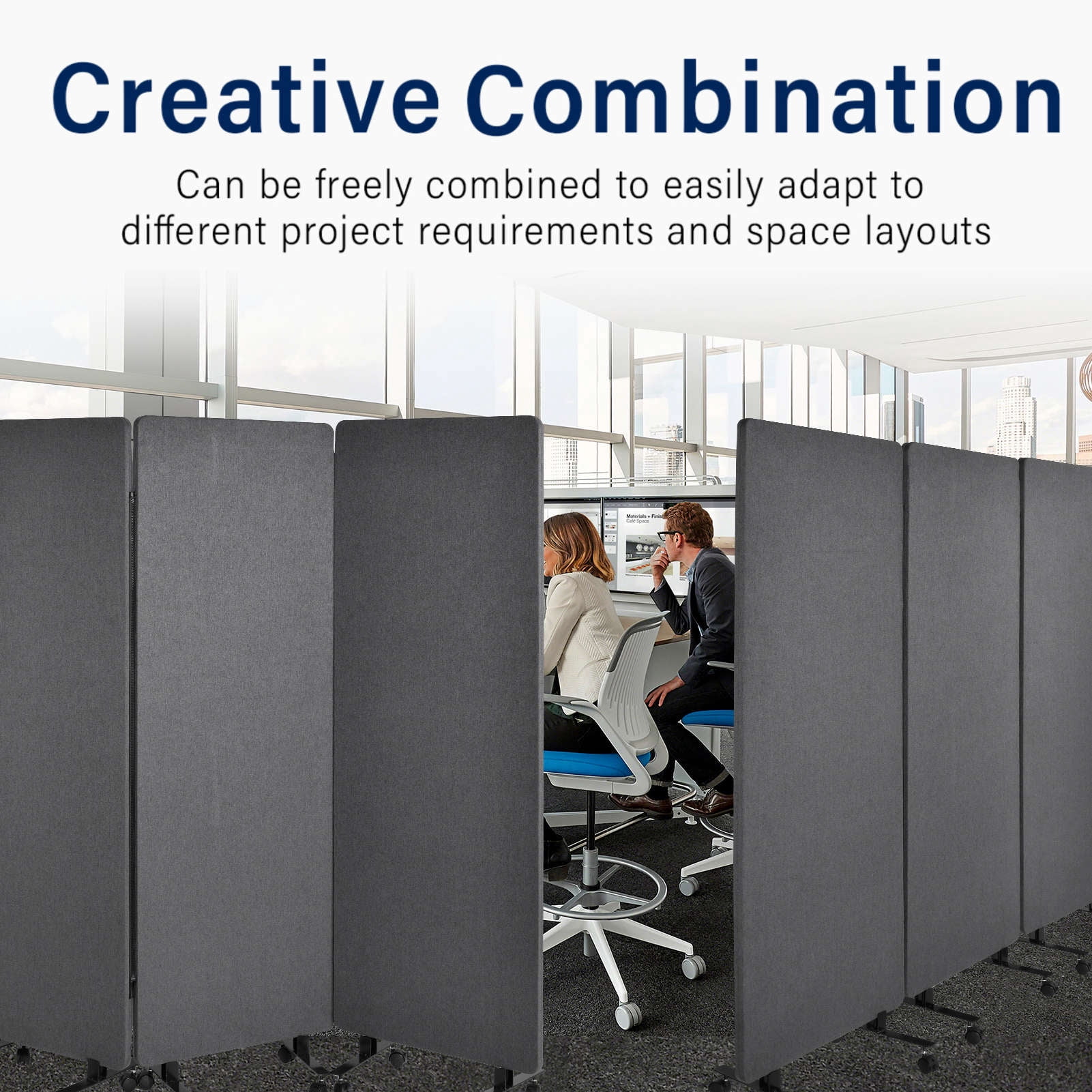 Sound Proof Dividers Wall Divider with Wheels Portable Room Separators Freestanding Sound Dampening Acoustic Wall Partition for Home
