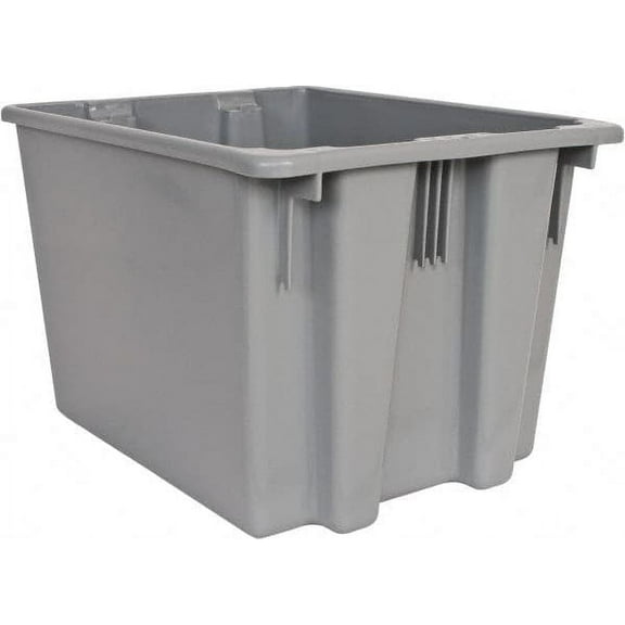Rubbermaid 1.6 Cu Ft, Gray Polyethylene Tote Container