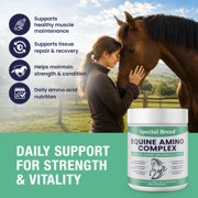 150-Day Supply Horse Amino Acid Supplement - Equine Amino Complex for Muscle, Topline & Recovery Support - Supports Strength, Tissue Repair & Vitality - Daily Horse Supplement Powder